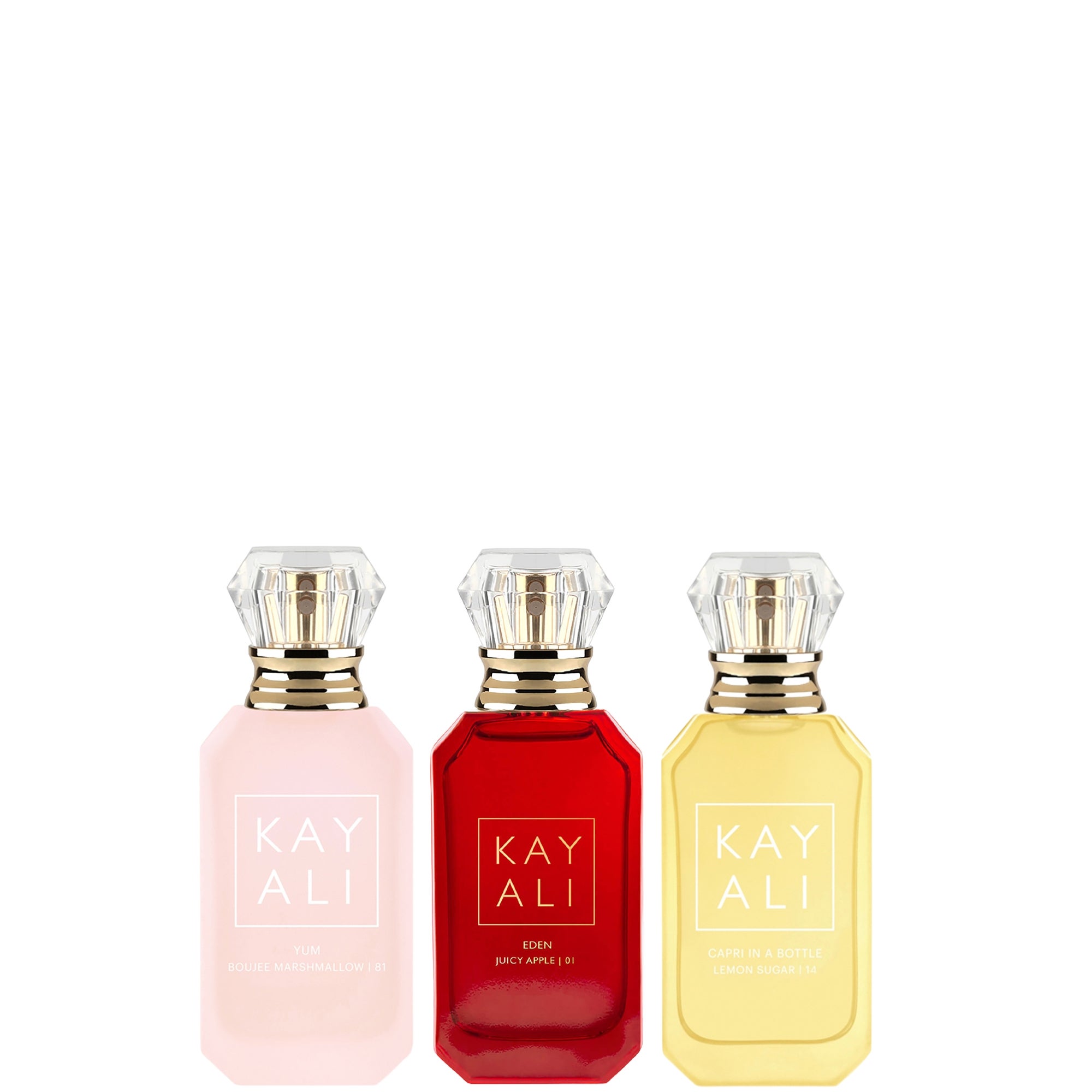 KAYALI — KAYALI Fresh Fruit Tart 10ml ((Yum Boujee Marshmallow | 81 + Eden Juicy Apple | 01 + Capri in a Bottle Lemon Sugar | 14)