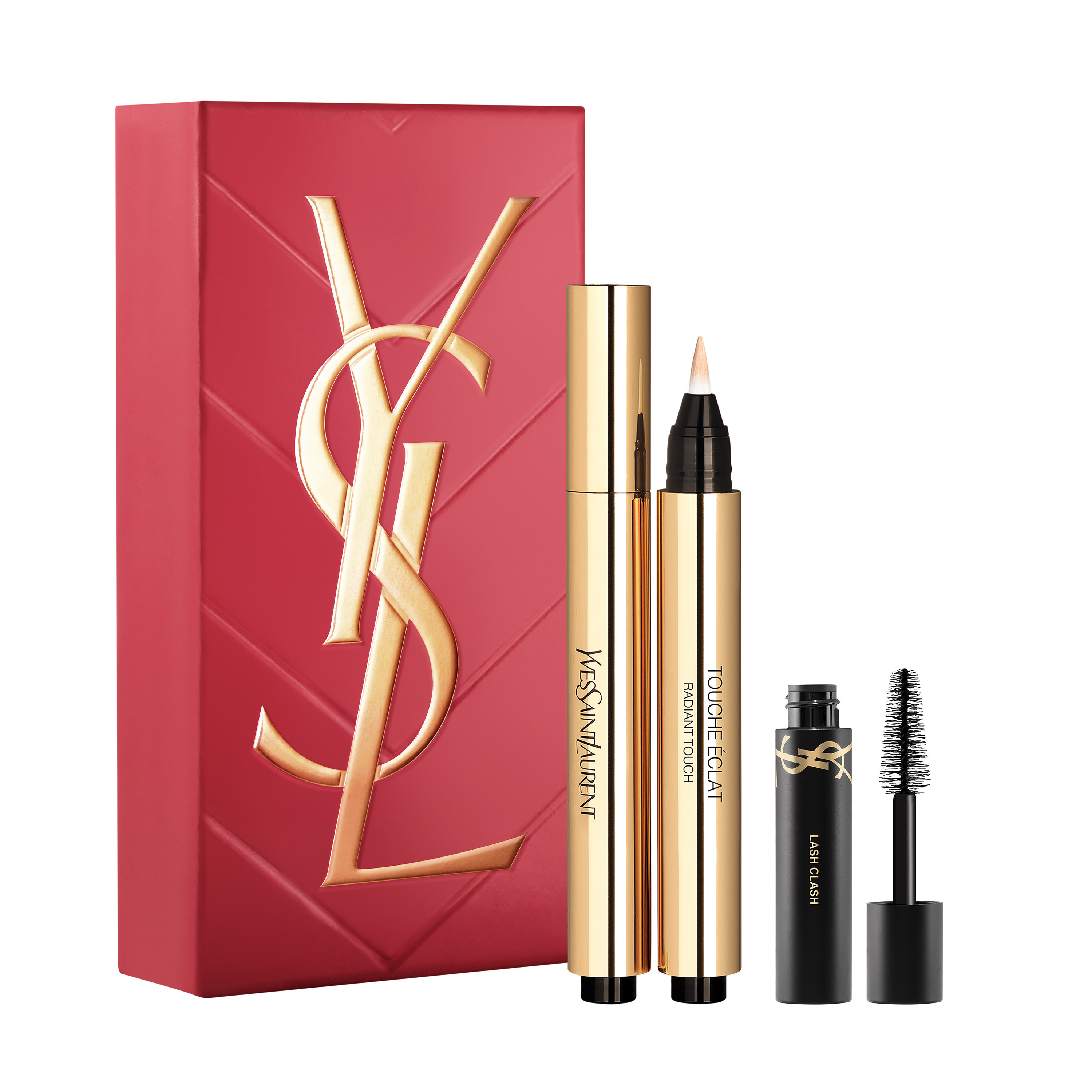 Yves Saint Laurent — Set Liquid Highlighter Touche Éclat 02 + Lash Clash Mascara